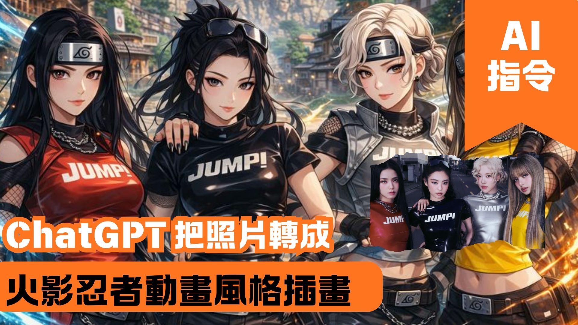ChatGPT 把照片轉成火影忍者動畫風格插畫