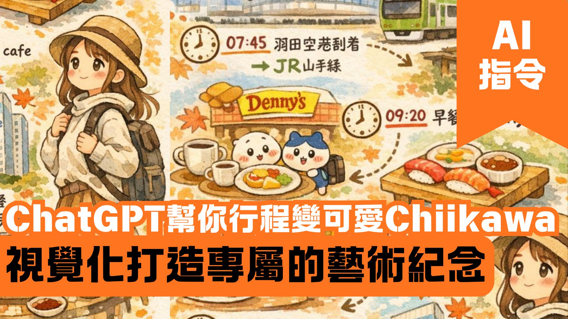 ChatGPT幫你行程變可愛Chiikawa 視覺化打造專屬的藝術紀念