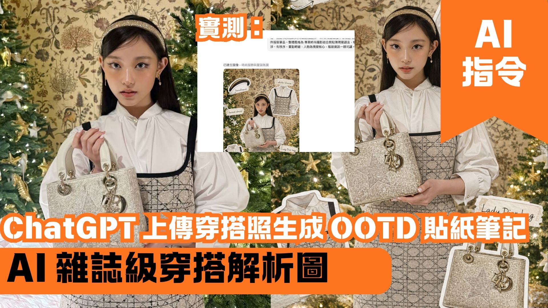 ChatGPT 上傳穿搭照生成 OOTD 貼紙筆記 AI 雜誌級穿搭解析圖