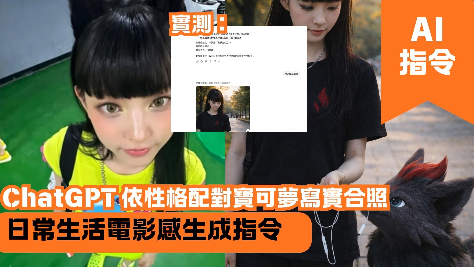 ChatGPT 依性格配對寶可夢寫實合照 日常生活電影感生成指令
