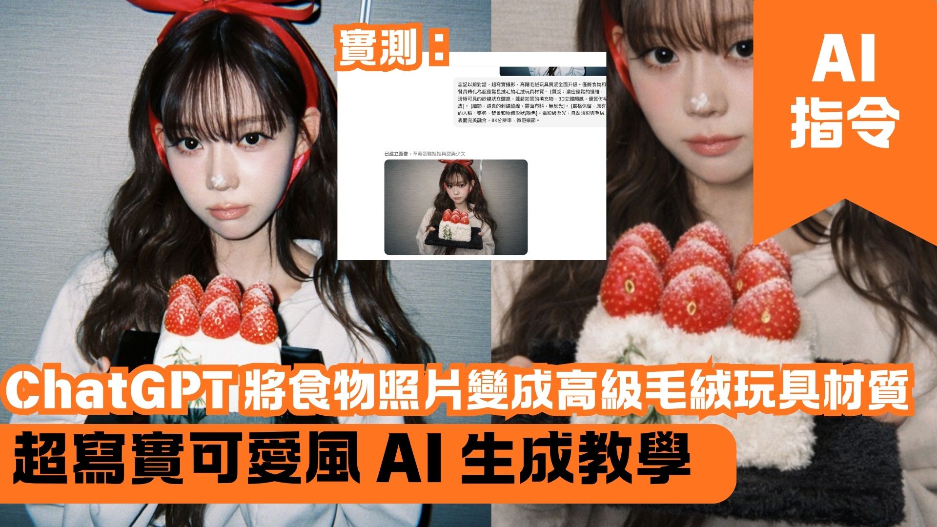ChatGPT 將食物照片變成高級毛絨玩具材質 超寫實可愛風 AI 生成教學
